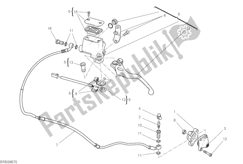 All parts for the Clutch Control of the Ducati Scrambler Flat Track Thailand 803 2019